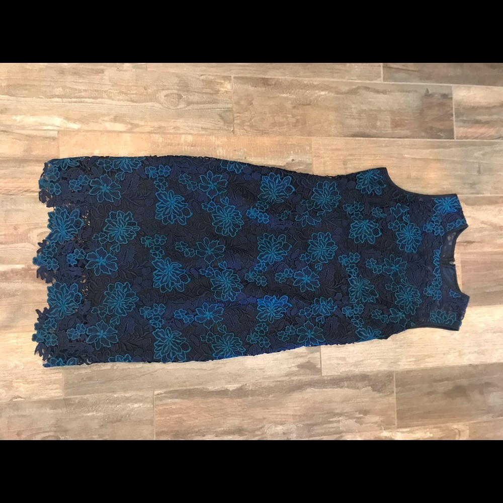 NWT Beautiful navy lace sheath dress